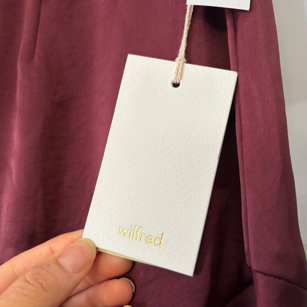 Aritzia Wilfred Satin Ruffle Wrap Skirt in Primrose Size 8 - Picture 6 of 7